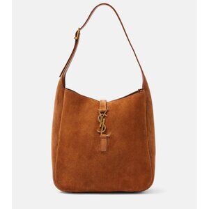 Saint Laurent Small Le 5 A 7 Hobo Bag in Brown Caramel